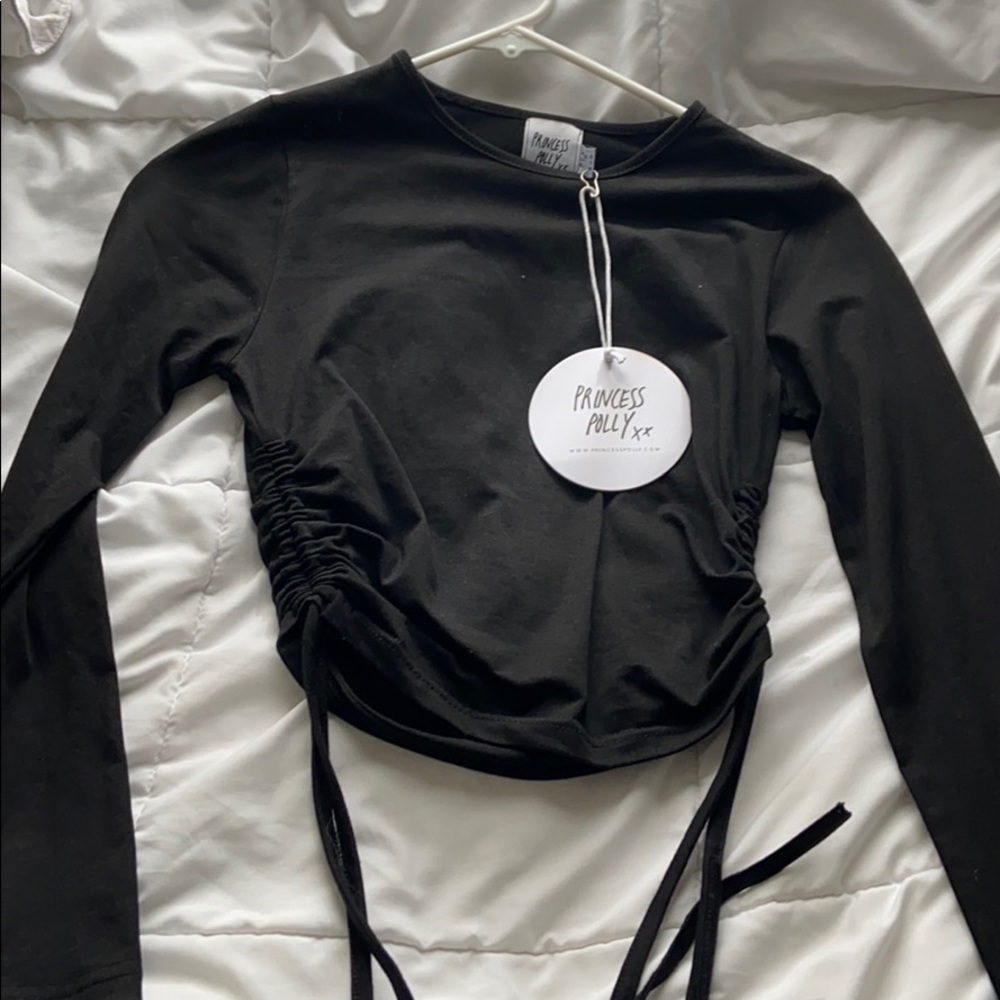 Princess Polly black cropped long sleeve